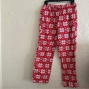 Hanna Andersson Adult Holiday Flannel Pajama Pants Red Scandi Snowflake Large